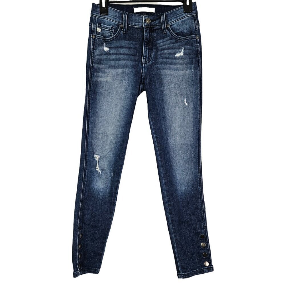 KanCan Distressed Snap Button Leg Skinny Jean 5/26 KC8202D